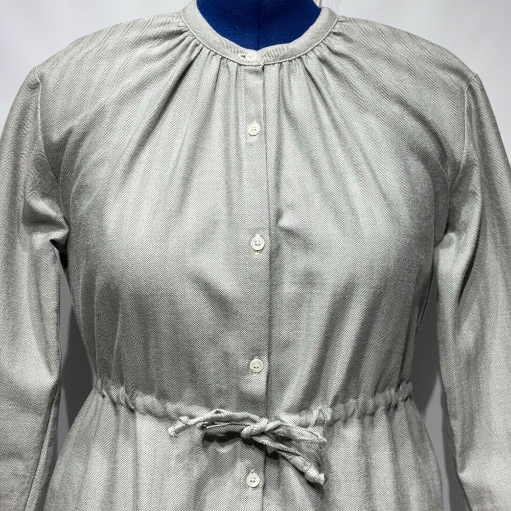 Gallego Desportes Gray Wool Oversized Victorian Style Long Sleeve Dress Women M - Picture 3 of 8